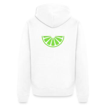 Lime slice - Unisex Premium Organic Zip Hoodie - white - Back - Thijin (182cm)