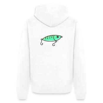 Fishing hook angler icon - Unisex Premium Organic Zip Hoodie - white - Back - Thijin (182cm)
