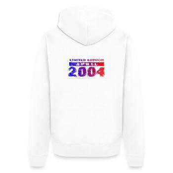 22e anniversaire Édition Limitée 04/2004 - Veste à capuche bio Premium Unisexe - blanc - Dos - Thijin (182cm)
