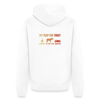 Chevaux de café endormis - Veste à capuche bio Premium Unisexe - blanc - Dos - Thijin (182cm)