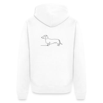 Dackel Teckel One Line Art - Unisex Premium Bio Zip Hoodie - Weiß - Hinten - Thijin (182cm)