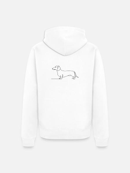 Art d’une ligne teckel teckel - Veste à capuche bio Premium Unisexe - blanc