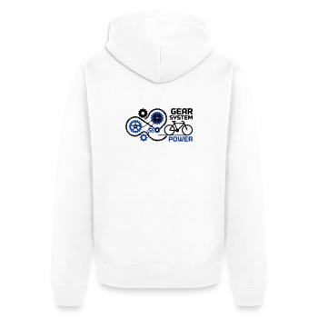 Génial Gear System Bike Nerd - Veste à capuche bio Premium Unisexe - blanc - Dos - Thijin (182cm)