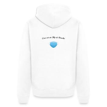 Slip de Bouche Masque contre les Virus - Humour - Veste à capuche bio Premium Unisexe - blanc - Dos - Thijin (182cm)