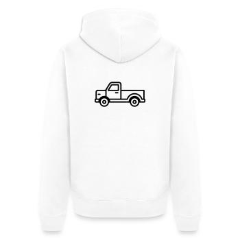 Lkw - Unisex Premium Bio Zip Hoodie - Weiß - Hinten - Thijin (182cm)