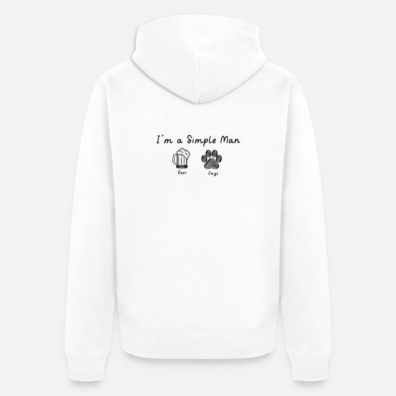 I am a simple Man - Unisex Premium Bio Zip Hoodie - Weiß