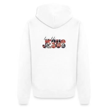 Jésus floral - Veste à capuche bio Premium Unisexe - blanc - Dos - Thijin (182cm)
