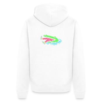 Crocodile Hunting Hunter Hunting - Unisex Premium Organic Zip Hoodie - white - Back - Thijin (182cm)