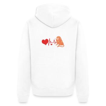 Tamarin Singe Singe Singe Face de Singe - Veste à capuche bio Premium Unisexe - blanc - Dos - Thijin (182cm)