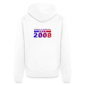18e anniversaire Édition Limitée 07/2008 - Veste à capuche bio Premium Unisexe - blanc - Dos - Thijin (182cm)