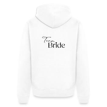 Team Bride - Unisex Premium Bio Zip Hoodie - Weiß - Hinten - Thijin (182cm)