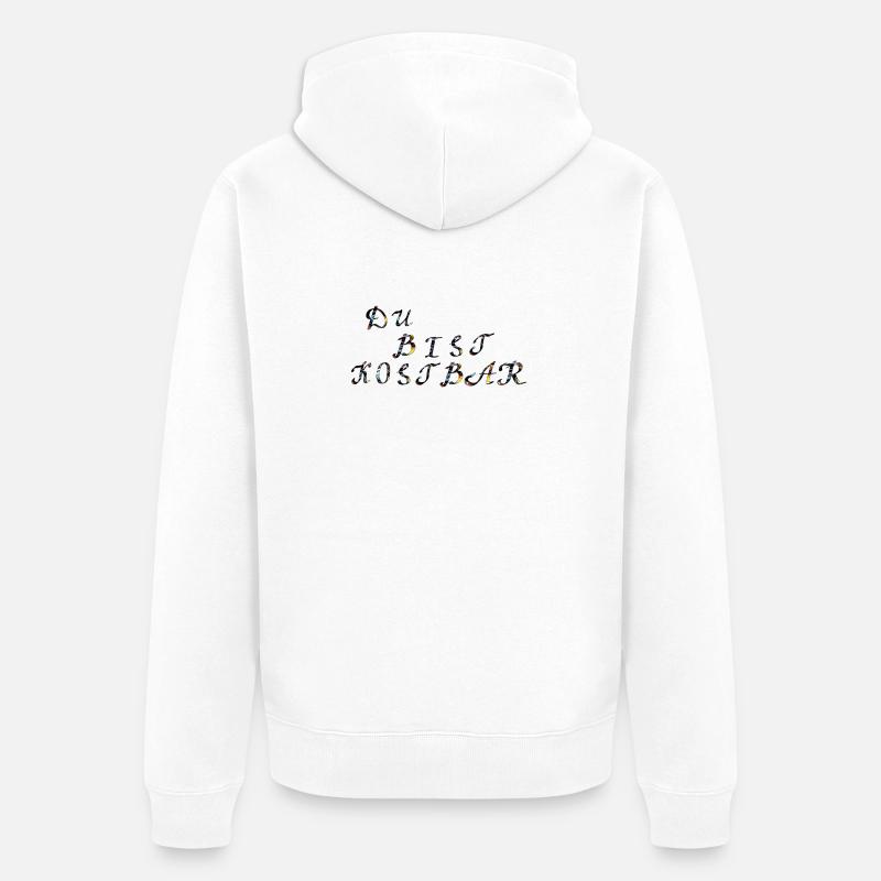 Tu es précieux - Veste à capuche bio Premium Unisexe - blanc