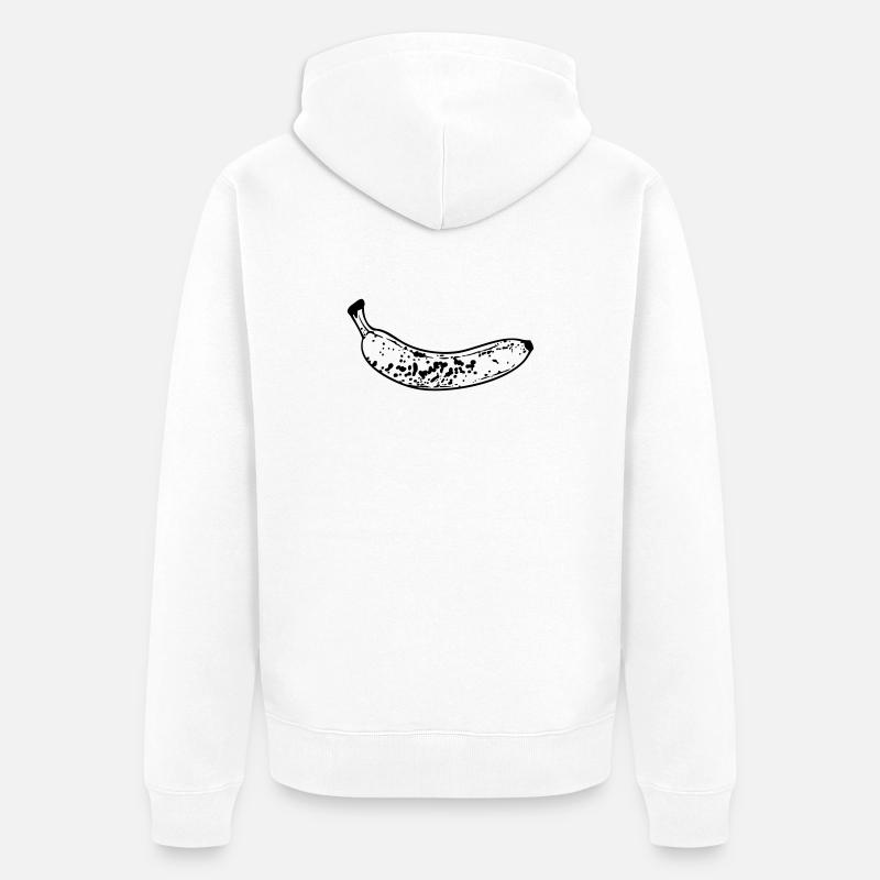 Banane - Unisex Premium Bio Zip Hoodie - Weiß