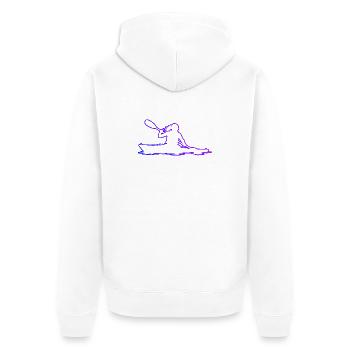 Wildwasserkajak Geschenkidee für die Kajakfahrerin - Unisex Premium Bio Zip Hoodie - Weiß - Hinten - Thijin (182cm)