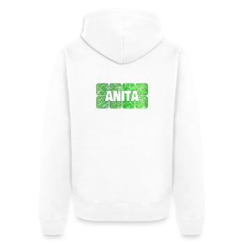 Maedchenname Anita - Unisex Premium Bio Zip Hoodie - Weiß - Hinten - Thijin (182cm)