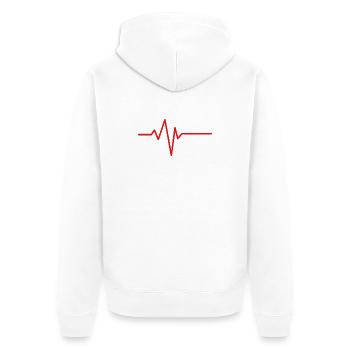 Heartbeat Cardiogram - Unisex Premium Organic Zip Hoodie - white - Back - Thijin (182cm)