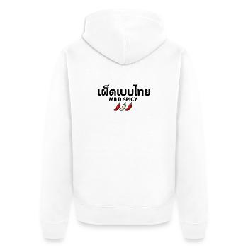 Mild Spicy – Thai Food Lover - Unisex Premium Organic Zip Hoodie - white - Back - Thijin (182cm)