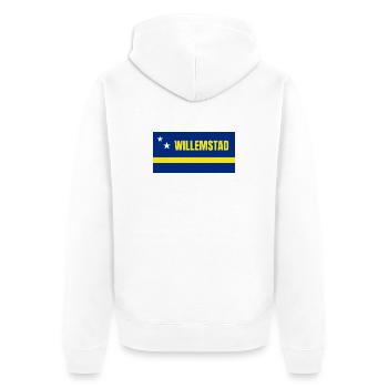 Willemstad in Curaçao Flag - Unisex Premium Organic Zip Hoodie - white - Back - Thijin (182cm)