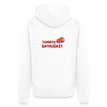 Tomato Enthusiast Graphic Tee - Unisex Premium Bio Zip Hoodie - Weiß - Hinten - Thijin (182cm)