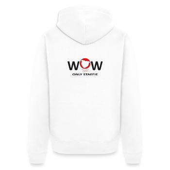 Staffies wow - 040 - Unisex Premium Organic Zip Hoodie - white - Back - Thijin (182cm)