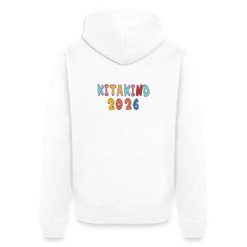 Kita Kind 2026 - Veste à capuche bio Premium Unisexe - blanc - Dos - Thijin (182cm)