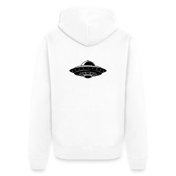 UFO - Unisex Premium Organic Zip Hoodie - white - Back - Thijin (182cm)