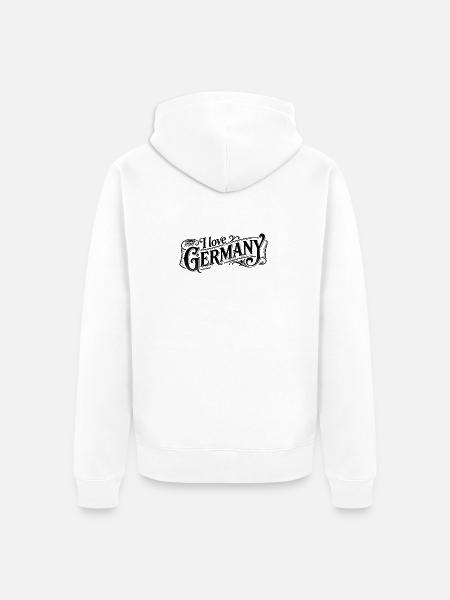 I love Germany Logo - Unisex Premium Organic Zip Hoodie - white