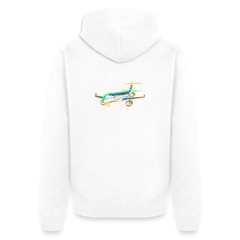 Airplane Comic Style - Unisex Premium Organic Zip Hoodie - white - Back - Thijin (182cm)