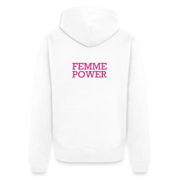 femme Pouvoir - Femme - Femmes - Pouvoir des Femmes - Femmes - Veste à capuche bio Premium Unisexe - blanc - Dos - Thijin (182cm)