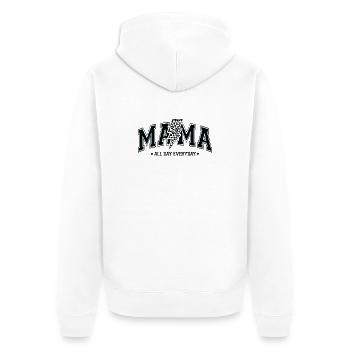 Mama den ganzen Tag - Unisex Premium Bio Zip Hoodie - Weiß - Hinten - Thijin (182cm)