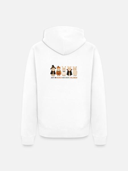 Alpaka-Halloween - Unisex Premium Bio Zip Hoodie - Weiß