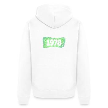 Kratzer 1978 - Unisex Premium Bio Zip Hoodie - Weiß - Hinten - Thijin (182cm)