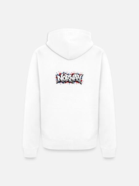 Norway Flag Graffiti - Unisex Premium Bio Zip Hoodie - Weiß