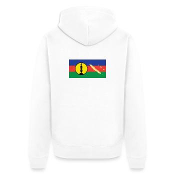 Neukaledonien-Kanaky-Rückenpfeil - Unisex Premium Bio Zip Hoodie - Weiß - Hinten - Thijin (182cm)