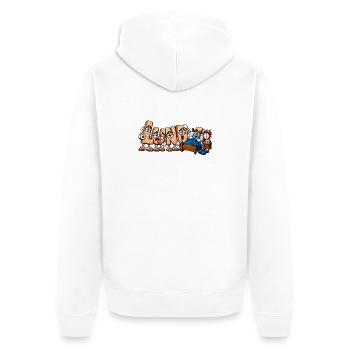 Montag. - Unisex Premium Bio Zip Hoodie - Weiß - Hinten - Thijin (182cm)
