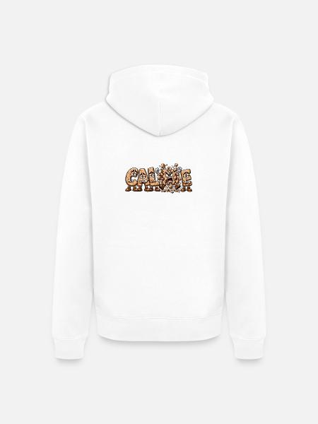 Ruhige, lustige Buchstaben. - Unisex Premium Bio Zip Hoodie - Weiß