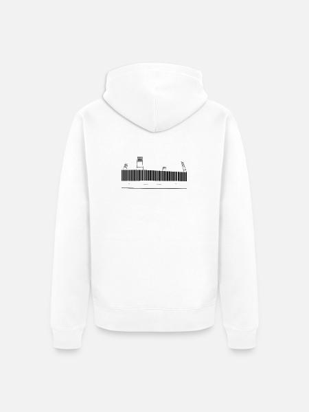 Bremen Stadion (dark) - Unisex Premium Bio Zip Hoodie - Weiß