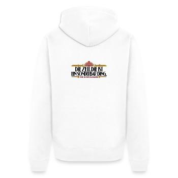 Rosenkavalier - Zeit - Unisex Premium Bio Zip Hoodie - Weiß - Hinten - Thijin (182cm)