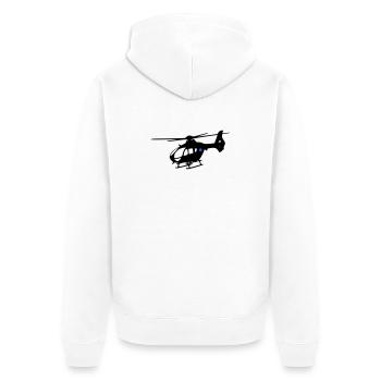 Notarzthubschrauber - Unisex Premium Bio Zip Hoodie - Weiß - Hinten - Thijin (182cm)