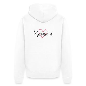 Mensch Herz Lieblingsmensch Geschenkidee Liebe - Unisex Premium Bio Zip Hoodie - Weiß - Hinten - Thijin (182cm)