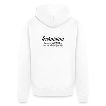 Techniciens - Veste à capuche bio Premium Unisexe - blanc - Dos - Thijin (182cm)