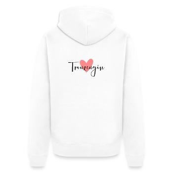 Coeur de demoiselle d'honneur - Veste à capuche bio Premium Unisexe - blanc - Dos - Thijin (182cm)