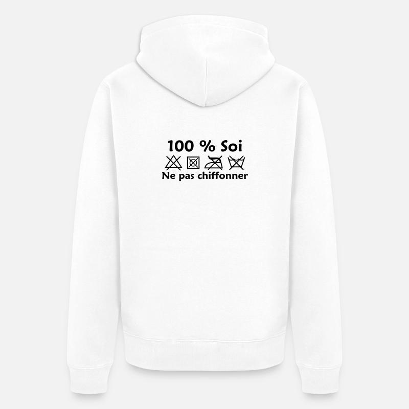 Ne pas chiffonner - Veste à capuche bio Premium Unisexe - blanc