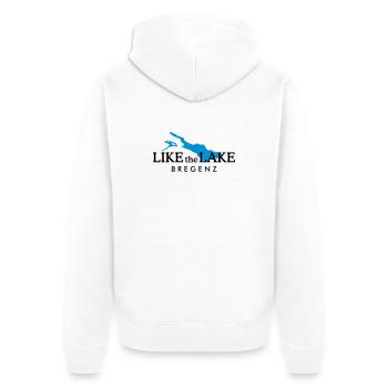 Like the Lake - Bregenz am Bodensee - Unisex Premium Bio Zip Hoodie - Weiß - Hinten - Thijin (182cm)