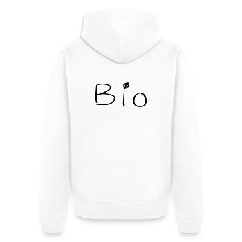 Bio - Unisex Premium Bio Zip Hoodie - Weiß - Hinten - Thijin (182cm)