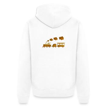 eisenbahn spielzeug kind - Unisex Premium Bio Zip Hoodie - Weiß - Hinten - Thijin (182cm)