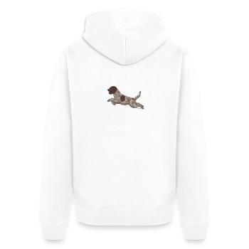 lagottovain5 - Unisex Premium Bio Zip Hoodie - Weiß - Hinten - Thijin (182cm)
