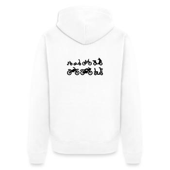 Evolution Motorrad Motorrad Motocross Fahrrad - Unisex Premium Bio Zip Hoodie - Weiß - Hinten - Thijin (182cm)
