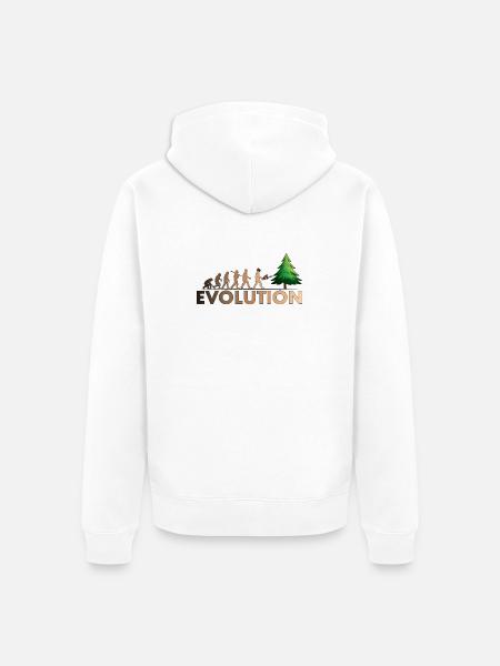 Kettensägen Evolution Farbe - Unisex Premium Bio Zip Hoodie - Weiß