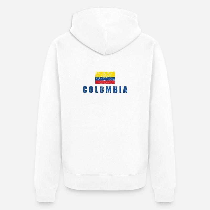 Colombie - Veste à capuche bio Premium Unisexe - blanc